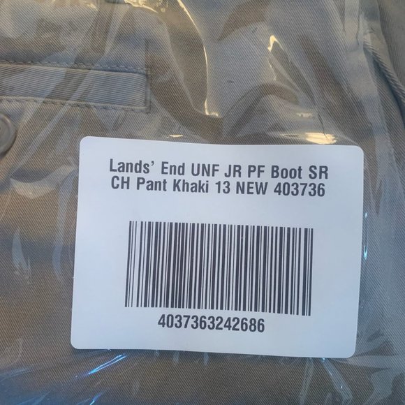 NWT LANDS' END PLAIN FRONT BOOT CUT STAIN RESISTANT CHINO PANTS KHAKI 1 & 13 - Picture 8 of 12
